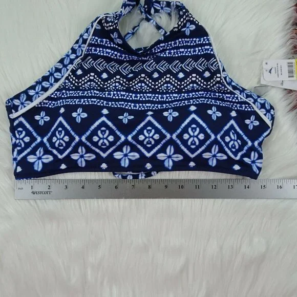 TOMMY BAHAMA Swim Top Bra Cowrie Reversible High Neck NWT M - Picture 11 of 11